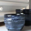 Pot en terre cuite émaillée bleu Nuit étoilée Les Poteries d'Albi Austral - Ø 16 x H 13 cm