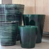 Pot en terre cuite émaillée vert Jade Les Poteries d’Albi Sydney - Ø 25 x H 29 cm