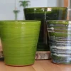 Pot en terre cuite émaillée vert Forêt Les Poteries d’Albi Odyssée - Ø 18 x H 18 cm