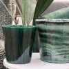Pot en terre émaillée vert Jade Les Poteries d’Albi Odyssée - Ø 18 x H 18 cm