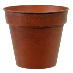Pot horticole en acier peint brun antique Ø 32 x H 28 cm