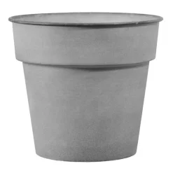 Pot horticole en acier peint gris clair Ø 27 x H 24 cm