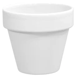 Pot horticole en terre cuite émaillée Blanc – D14 x H12