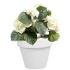 Pot horticole en terre cuite émaillée Blanc – D19 x H17