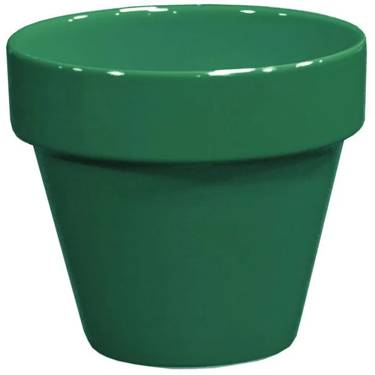 Pot horticole émaillé vert forest Decolines - Ø 19 x H 17 cm