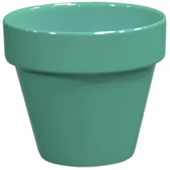 Pot horticole émaillé vert amande Ø 14 x H 13 cm