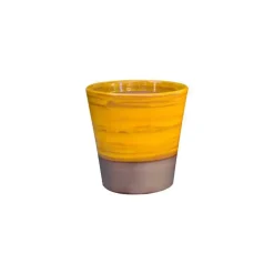 Pot Odyssée Ibiza Sunshine en terre cuite émaillée H 18 x Ø 18 cm