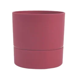 Pot rond à réserve d’eau en polypropylène rose Terra Eda Aquaduo - Ø 28,5 x H 28,5 cm