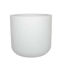 Pot rond blanc cérusé Eda Plastique graphit up - Ø 38,5 x 36,8 cm