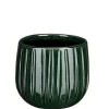 Pot rond Edelman Hollande cannelé vert foncé Pablo – Ø 24 x H 12 cm