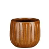 Pot rond Edelman Hollande cannelé ocre Pablo – Ø 24 x H 12 cm