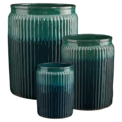 Pot rond en céramique coloris vert Edelman Lugano - Ø 29 × 40 cm