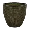 Pot rond en grès émaillé vert Passion for Pottery Busan - Ø 38 x H 33 cm