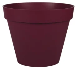 Pot rond en plastique rouge Bourgogne Eda Toscane 23 L - Ø 40 x H 32 cm