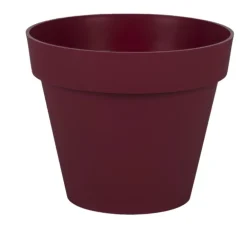 Pot rond en polypropylène rouge Bourgogne Eda Toscane 3 L - Ø 20 x H 17 cm
