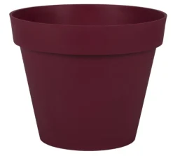 Pot rond en polypropylène rouge Bourgogne Eda Toscane 10 L - Ø 30 x H 26 cm