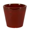 Pot rond Shanghai rouge en grès émaillé - Ø 34 x 30 cm