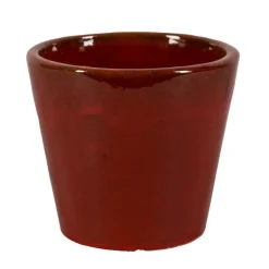 Pot rond Shanghai rouge en grès émaillé - Ø 34 x 30 cm
