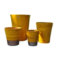 Pot Sydney Ibiza Sunshine en terre cuite émaillée H 44 x Ø 37 cm