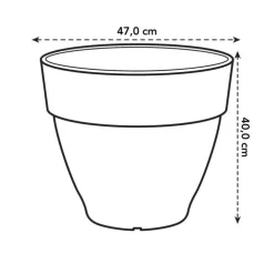 Pot vibia campana rond Elho de 46 L coloris gris Ø 47 x H 40 cm