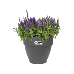 Pot vibia campana rond Elho de 26 L coloris noir Ø 35 x H 29 cm