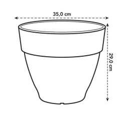 Pot vibia campana rond Elho de 26 L coloris noir Ø 35 x H 29 cm