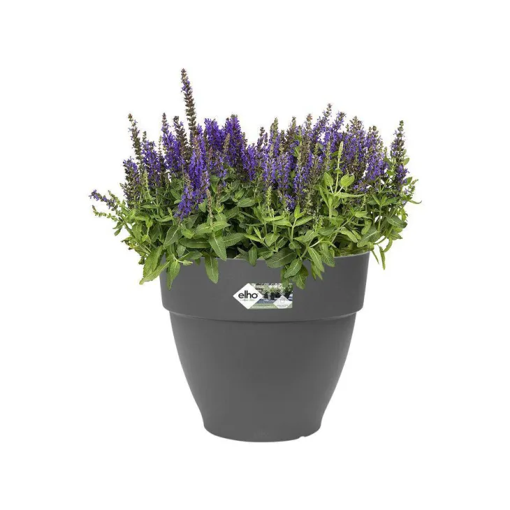 Pot vibia campana rond Elho de 11 L coloris noir Ø 30 x H 25 cm