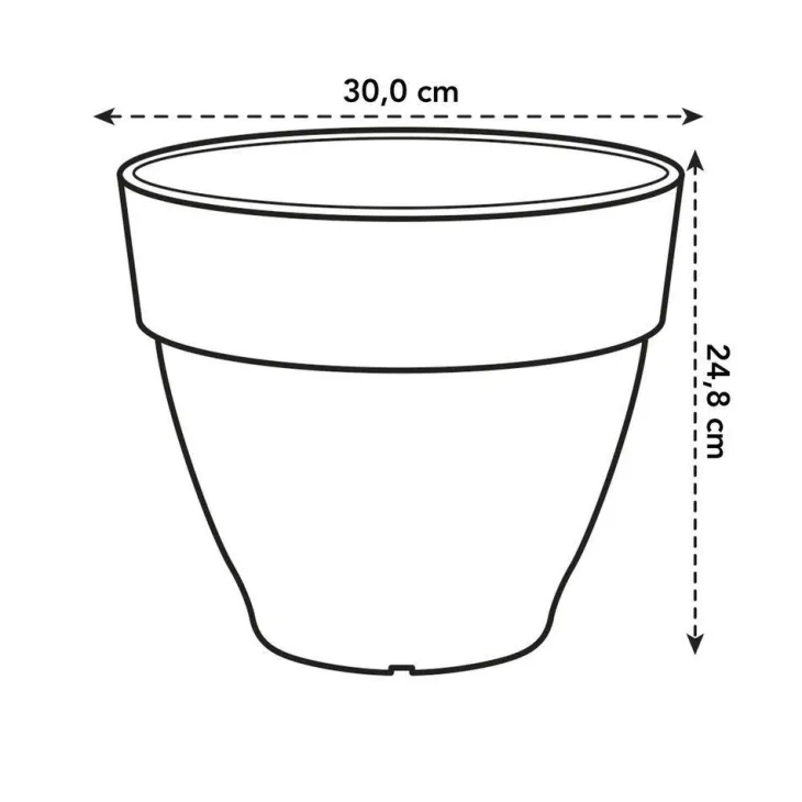 Pot vibia campana rond Elho de 11 L coloris noir Ø 30 x H 25 cm