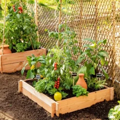 Potager carré brut botanic® - 120 x 120 x 16 cm