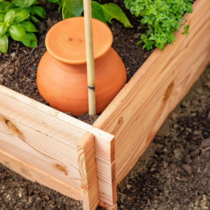 Potager carré brut haut botanic® - 90 x 90 x 32 cm