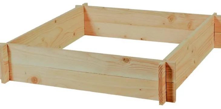 Potager carré en bois de sapin PEFC - 90 x 90 x 16 cm