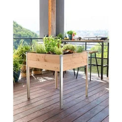 Potager carré en bois sur pieds Mon Petit Potager gamme Design grand modèle - 80 x 75 x 80 cm