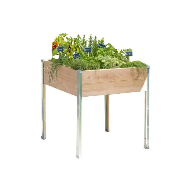 Potager carré en bois sur pieds Mon Petit Potager gamme Design petit modèle - 65 x 60 x 80 cm