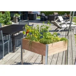 Potager carré en bois sur pieds Mon Petit Potager gamme Design petit modèle - 65 x 60 x 80 cm