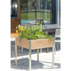 Potager carré en bois sur pieds Mon Petit Potager gamme Design petit modèle - 65 x 60 x 80 cm