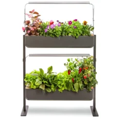 Potager coloris graphite Gourmet Indoor Véritable - 2 étages