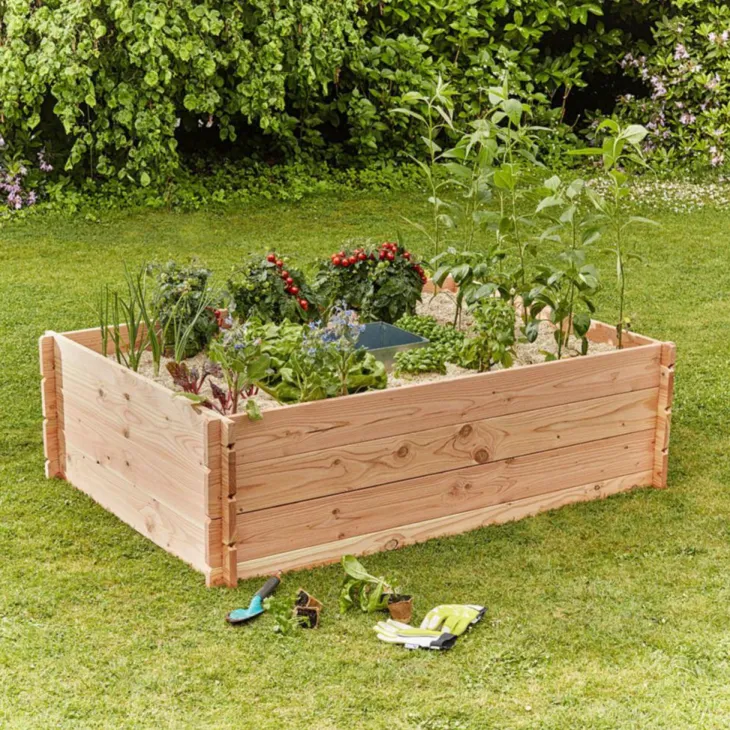 Potager composteur en bois Mon Petit Potager Keyhole moyen modèle - 170 x 120 x 48 cm