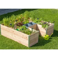 Potager composteur en bois Mon Petit Potager Keyhole grand modèle - 175 x 170 x 48 cm