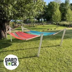 Poteau pour hamac amovible coloris gris en aluminium Gard&Rock - Ø 10 cm x 1,15 m