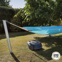 Poteau pour hamac amovible coloris gris en aluminium Gard&Rock - Ø 10 cm x 1,15 m