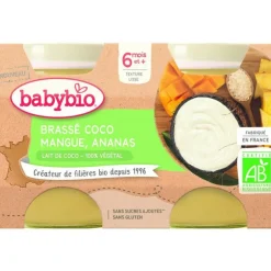 Pots brassés Coco Mangue Ananas 2x130 g 6 mois+