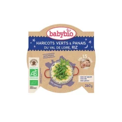 Pots de panais haricots verts et riz bonne nuit Babybio 2 x 200 g