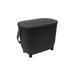 Poubelle à compost noire avec couvercle et filtre à charbon - 10 L