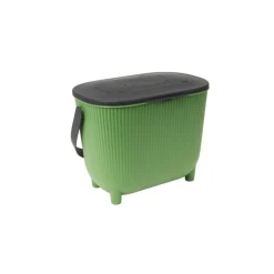 Poubelle à compost verte avec couvercle et filtre à charbon - 10 L