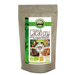 Poudre de cacao cru bio équitable sans sucre Ethnoscience - 200 g