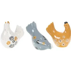 Poule en céramique claire Melissa - 12 x 7,7 x 12 cm