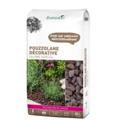 Pouzzolane rouge pour jardin de calibre 16 à 25 mm en sac de 20 L