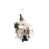 Père Noël trappeur à suspendre beige, marron et vert - 13 cm