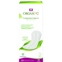 Protège-slip maxi extra long en coton bio Organyc - boîte de 20