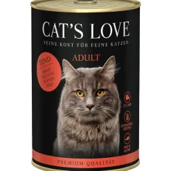Pâtée pour chat au bœuf pur Cat's Love Adult – en boîte de 400 g